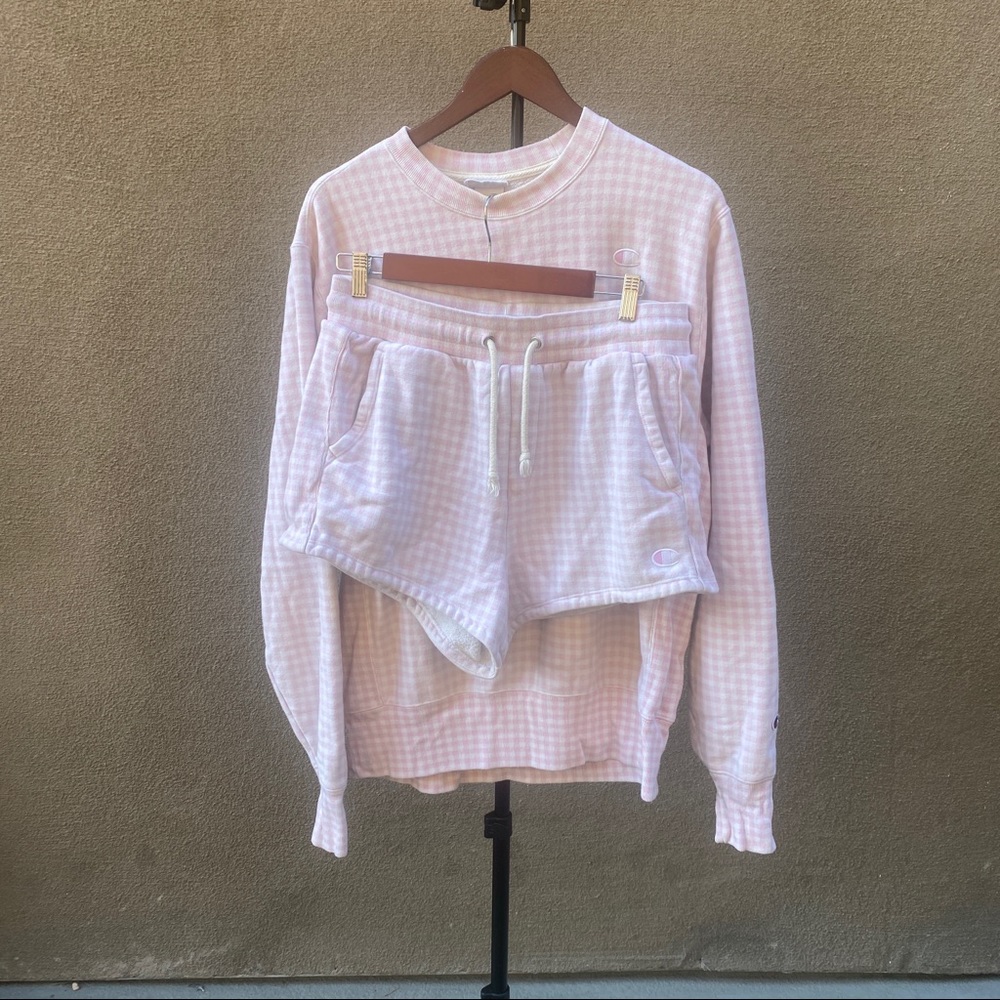 Champion co-ord pink and white set